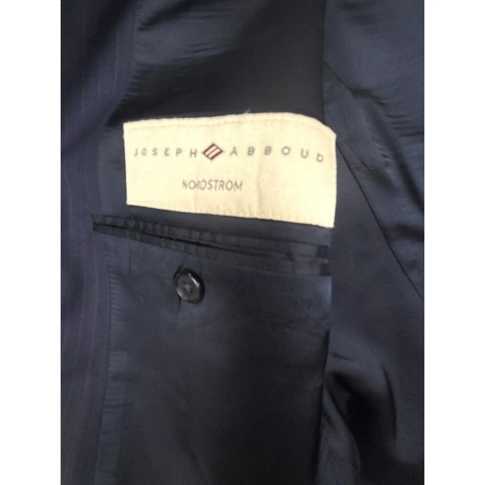 Joseph Abboud Mens 44R Navy Pinstripe Sports Coat Vintage Wool Jacket #1795